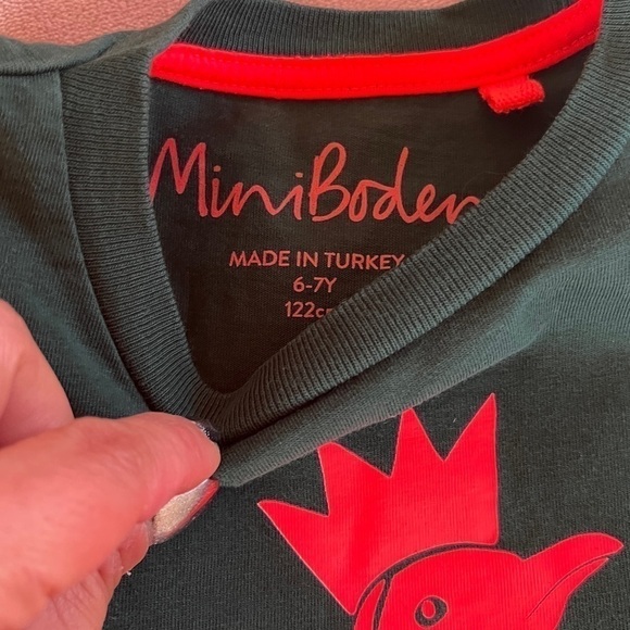 MINI Boden king penguin green long sleeve size 7 - Picture 6 of 7